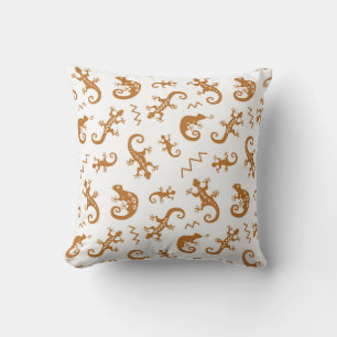 Lizards Chameleons: Seamless Pattern Design. Throw Pillow