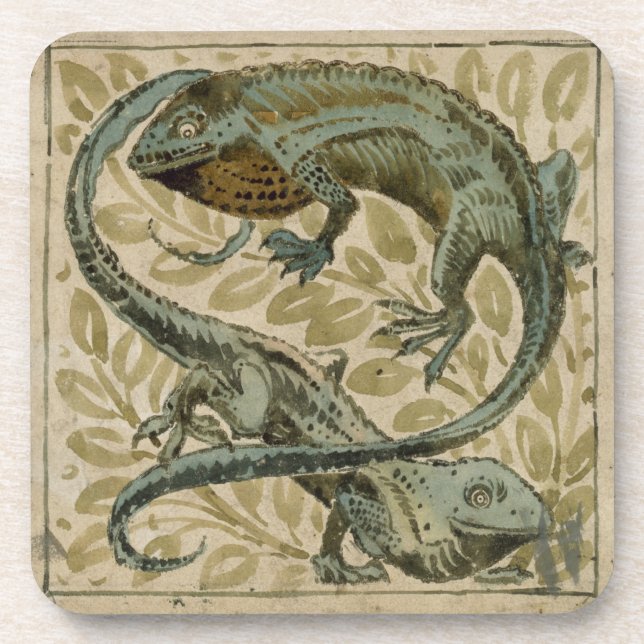 Lizards, design for a tile (w/c on paper) coaster (Front)