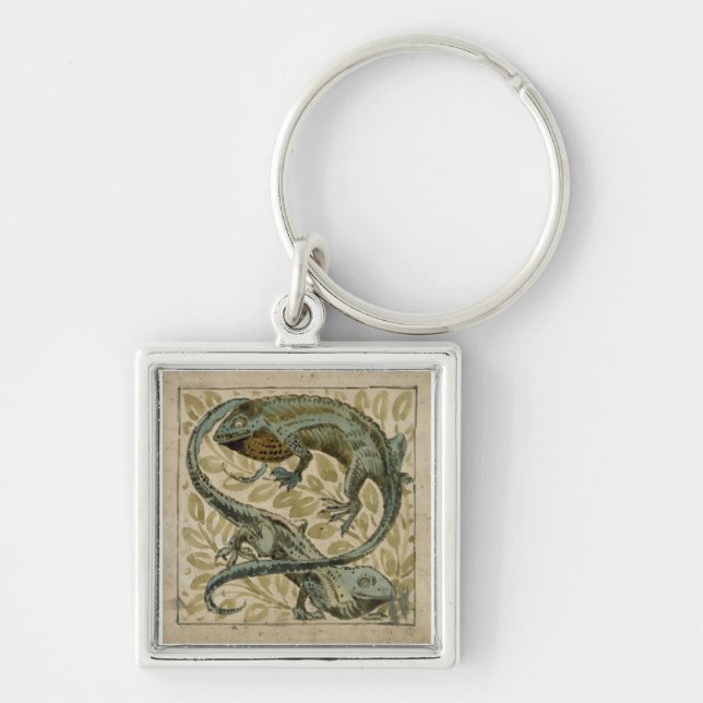 Lizards, design for a tile (w/c on paper) keychain (Front)