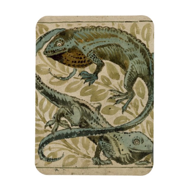 Lizards, design for a tile (w/c on paper) magnet (Vertical)