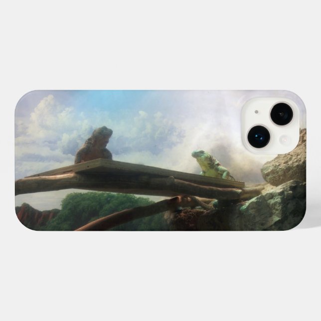 Lizards Face Off iPhone Case (Back Horizontal)