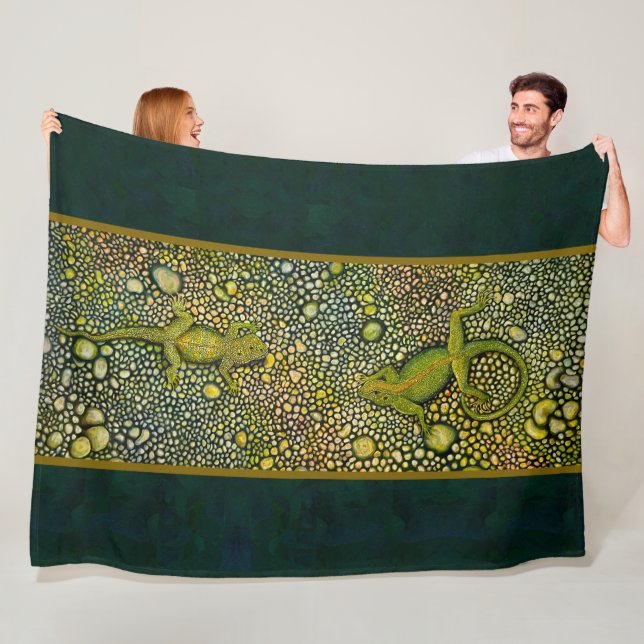 lizards face to face Rug Fleece Blanket (In Situ)
