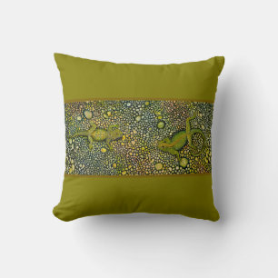 lizards face to face throw pillow