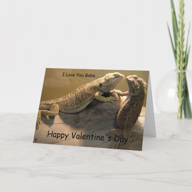 Lizards kissing Valentines day card (Front)