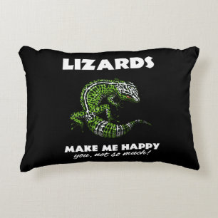 Lizards Make Me Happy Cute Gecko Reptile Accent Pillow