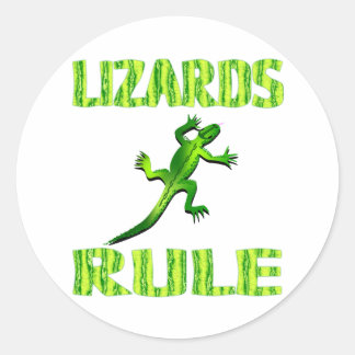 LIZARDS RULE CLASSIC ROUND STICKER