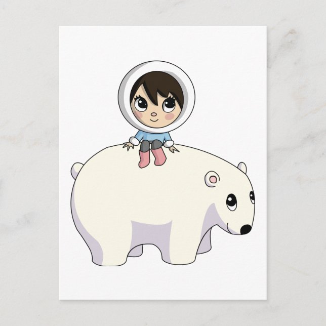 Lizzy and Frosting the Polar Bear Postcard (Front)