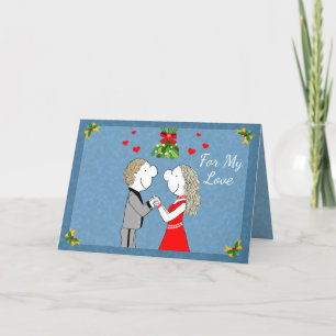 Lizzy's People Mistletoe Kiss Christmas Card