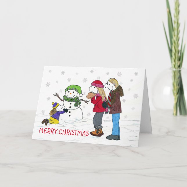 Lizzy's People Snowman Fun Christmas Card (Front)