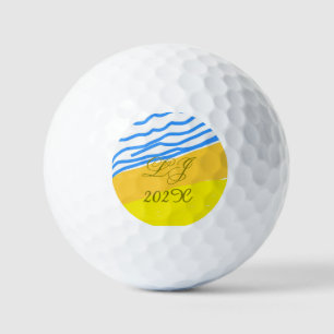 LJ Monogram Elegant Modern Beach Wedding Golf Balls