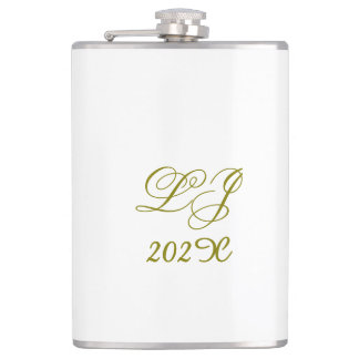 LJ Monogram Elegant Modern Wedding Hip Flask