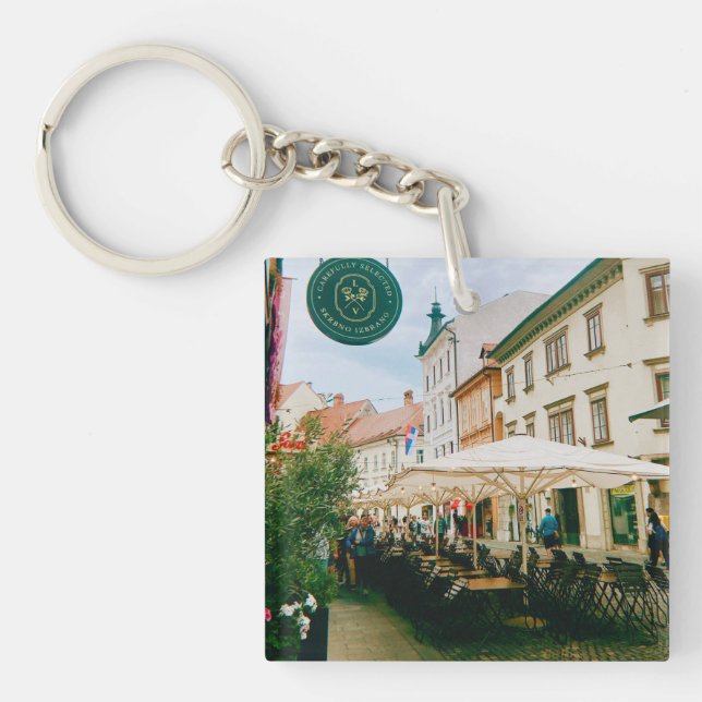 Ljubljana Cityscape Keychain (Front)