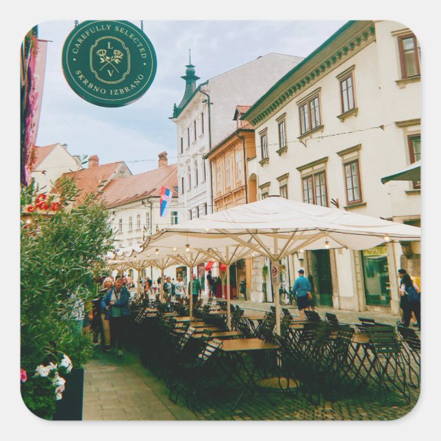Ljubljana Cityscape Square Sticker (Front)