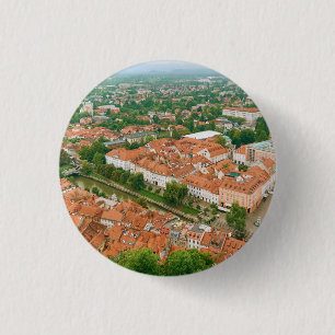 Ljubljana from above 1 inch round button