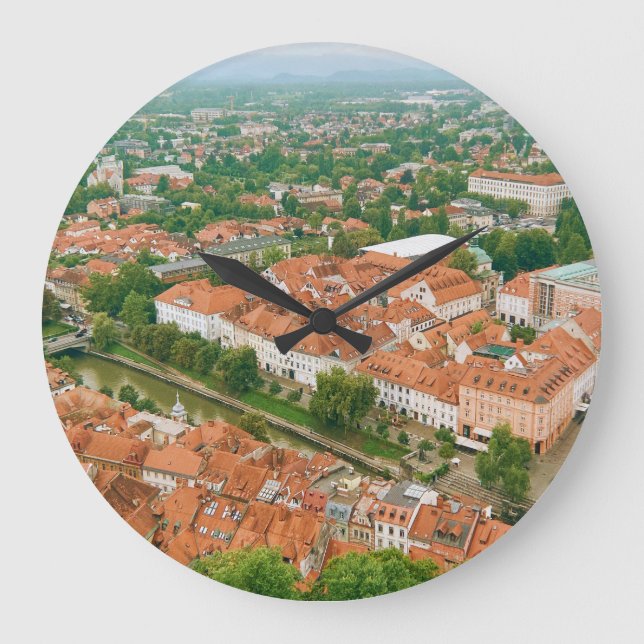 Ljubljana from above large clock (Front)