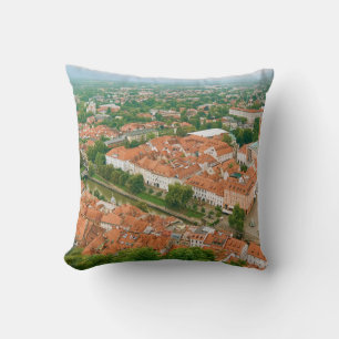 Ljubljana from above throw pillow