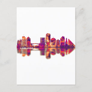 Ljubljana Skyline Holiday Postcard