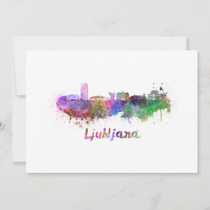 Ljubljana skyline in watercolor