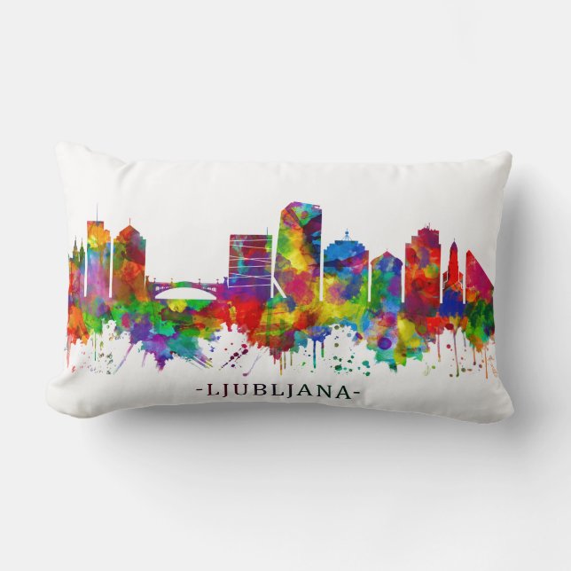 Ljubljana Skyline Lumbar Pillow (Front)