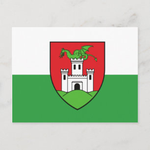 Ljubljana, Slovakia flag Postcard