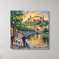 Ljubljana Slovenia Castle Riverside Wall Art