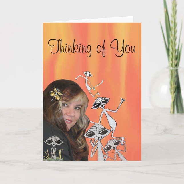 LK and her Aliens are Thinking of You Card (Front)
