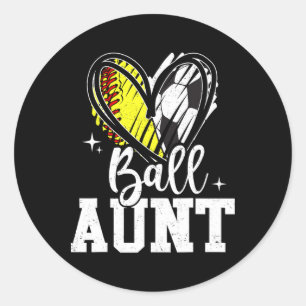 Ll Aunt Softll Soccer Ll Aunt Of Both Classic Round Sticker