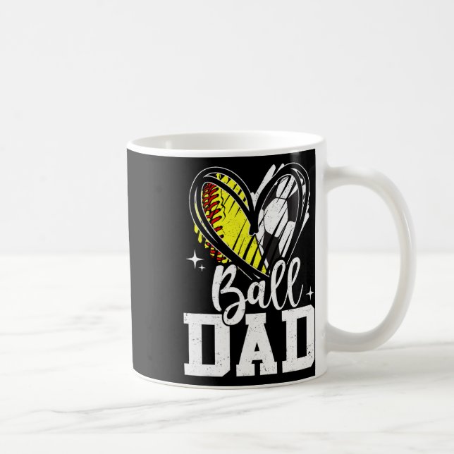 Ll Dad Softll Soccer Ll Dad Of Both  Coffee Mug (Right)