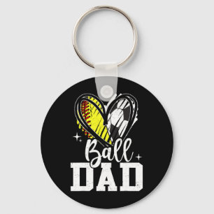 Ll Dad Softll Soccer Ll Dad Of Both Keychain
