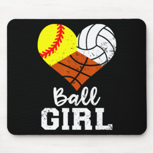Ll Girl Funny Softll Volleyll Sketll Girl Mouse Pad