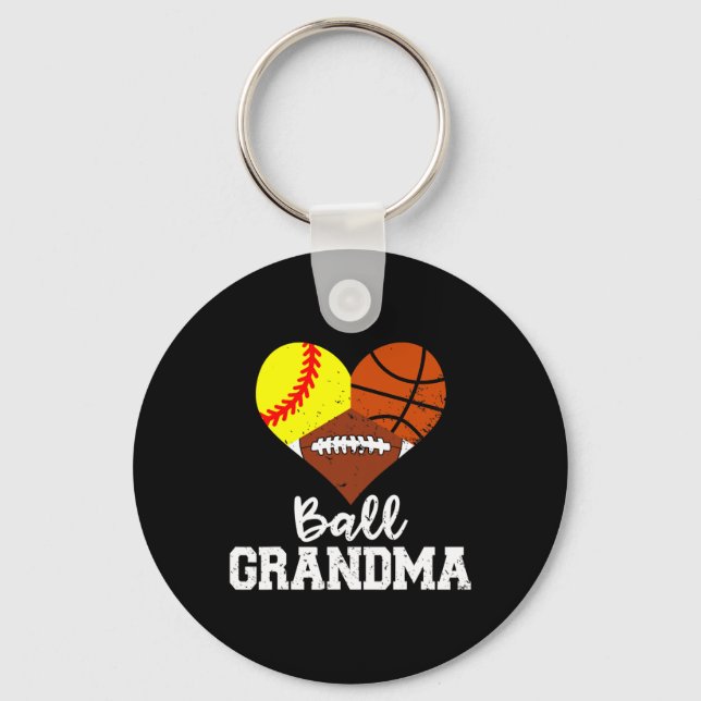Ll Grandma Funny Softll Sketll Footll  Keychain (Front)