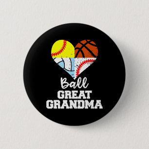 Ll Great Grandma Sell Softll Sketll Volleyll 2 Inch Round Button