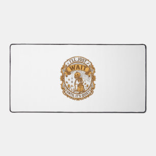 Ll Just Wait Until It Quiet Pumpkin Skeleton Hallo Desk Mat