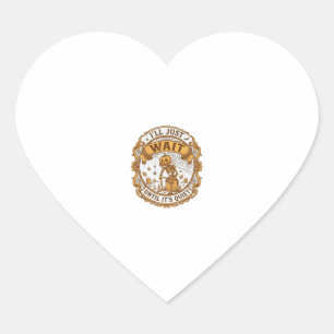 Ll Just Wait Until It Quiet Pumpkin Skeleton Hallo Heart Sticker
