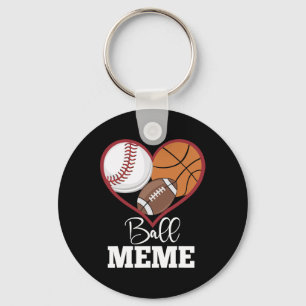 Ll Meme Sell Footll Sketll Heart Keychain