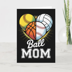 Ll Mom Cool Sell Softll Volleyll Sketll Heart Card