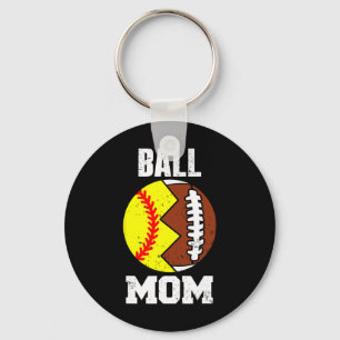 Ll Mom Funny Footll Softll Player Mom Keychain
