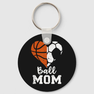 Ll Mom Heart Funny Soccer Sketll Mom Keychain