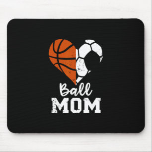 Ll Mom Heart Funny Soccer Sketll Mom Mouse Pad