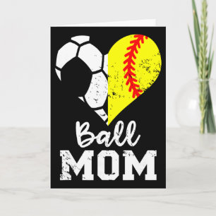 Ll Mom Heart Funny Softll Soccer Mom Card