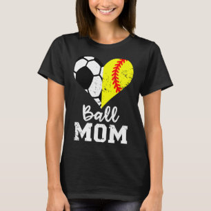 Ll Mom Heart Funny Softll Soccer Mom T-Shirt