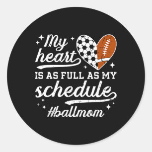 Ll Mom Proud Footll Soccer Mom Classic Round Sticker