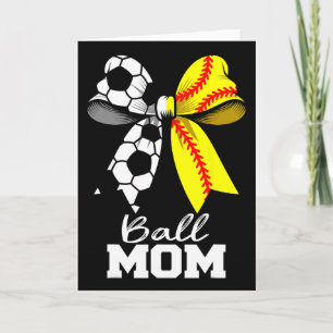 Ll Mom Soccer Softll Mom Coquette Bow Funny Game D Card