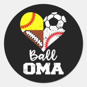 Ll Oma Soccer Footll Sell Softll Player Oma Classic Round Sticker