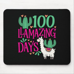 Llama 100 Llamazing Days Of School - Cute Girls An Mouse Pad