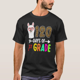 Llama 120 Days Of 1st Grade 120th Day Of School Le T-Shirt