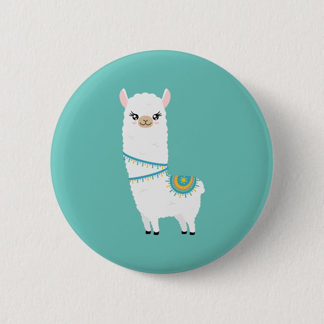  Llama 2 Inch Round Button (Front)
