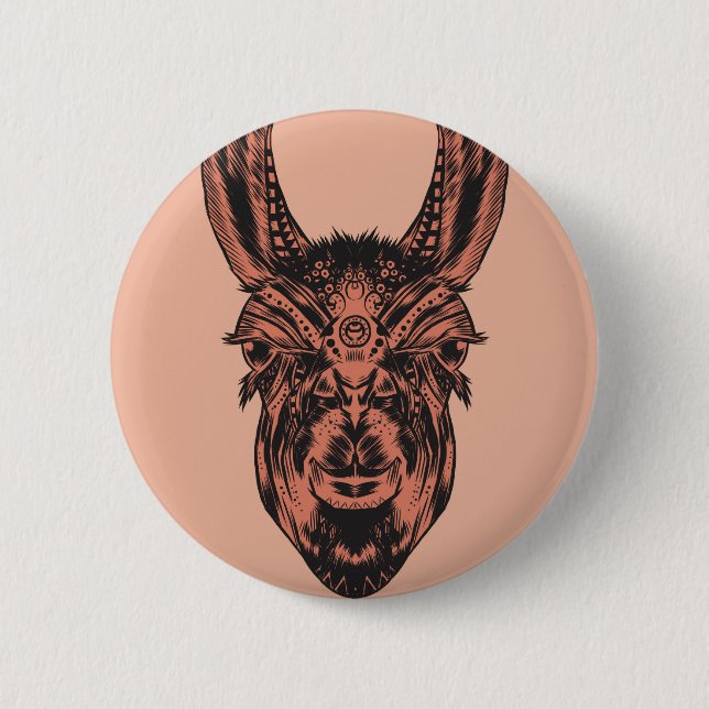 Llama 2 Inch Round Button (Front)