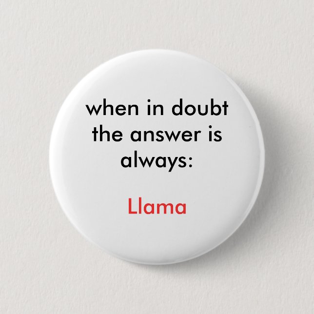 Llama! 2 Inch Round Button (Front)