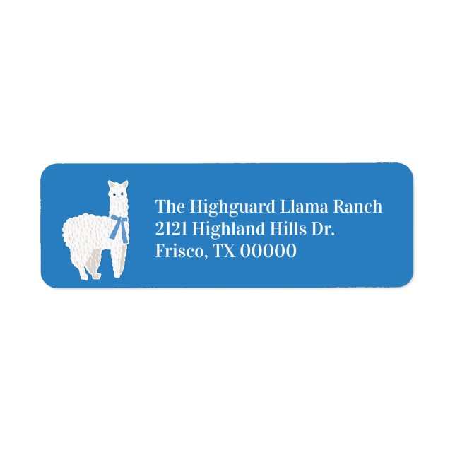 Llama Address Label (Front)